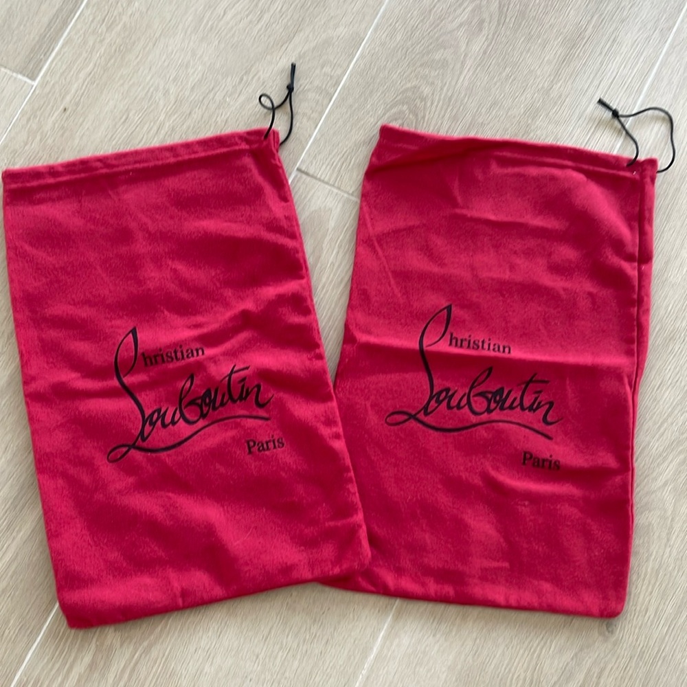 👠 2 Christian Louboutin Authentic  Shoe Heel Dust Bags